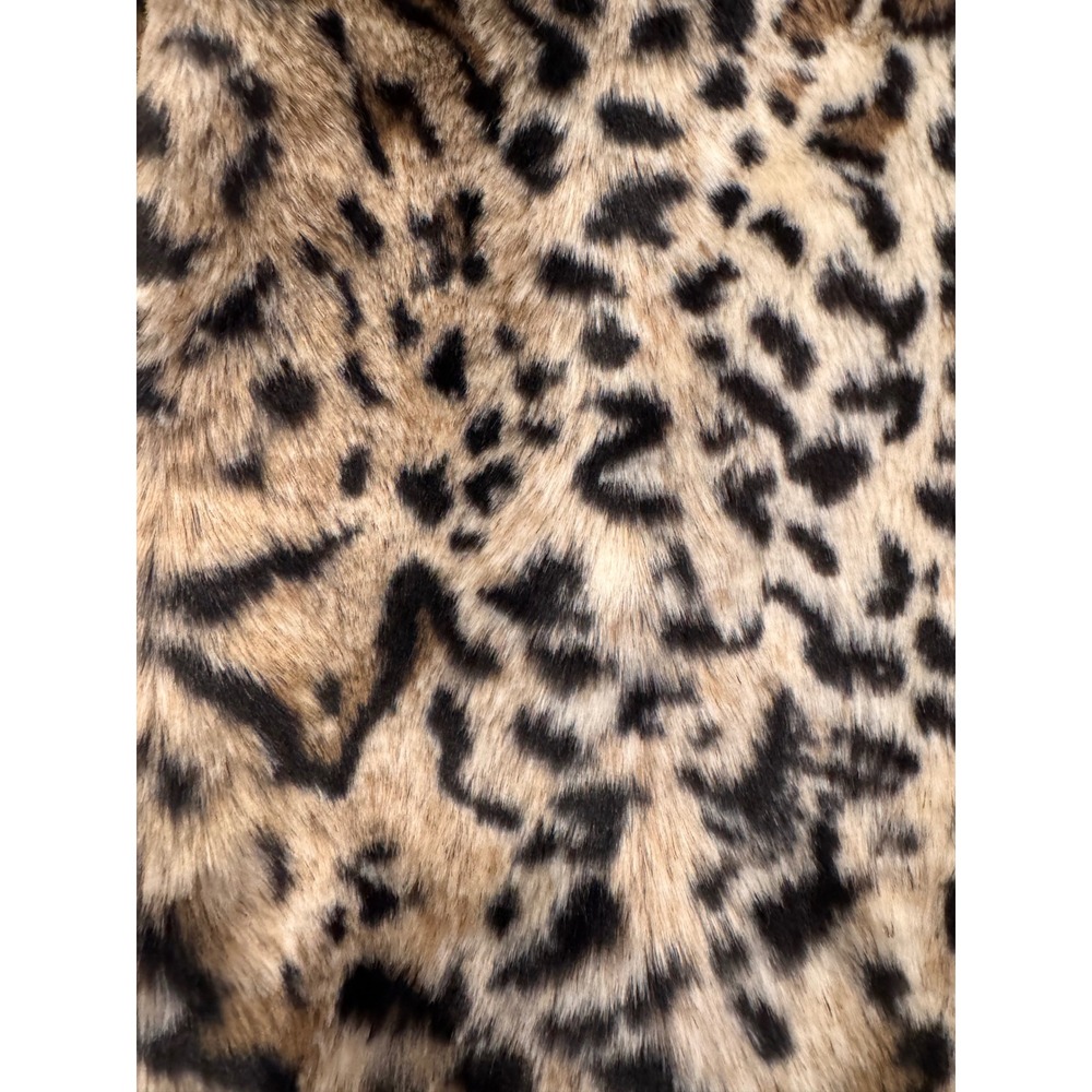 Leopard Faux Fur Jacket Luxe Mob Wife Glam Y2K Animal Print Cropped Coat SZ S - Picture 5 of 11